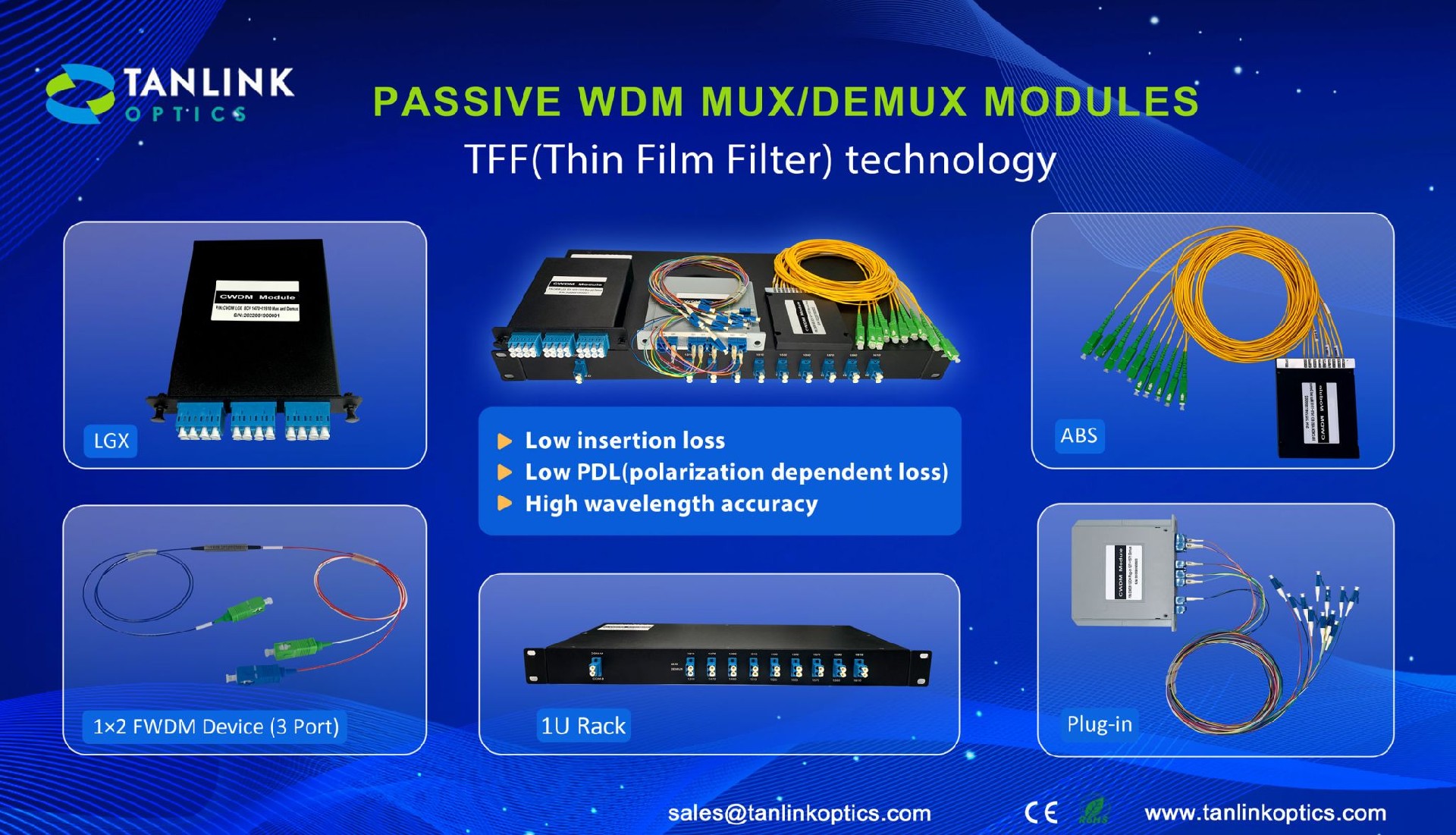 Tanlink has Launched Mux/Demux Modules Based on Thin Film Filter (TFF) Technology
