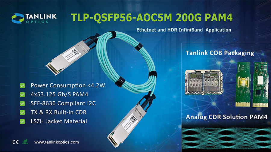 200G QSFP56 to QSFP56 Active Optic Cables for HDR infiniband
